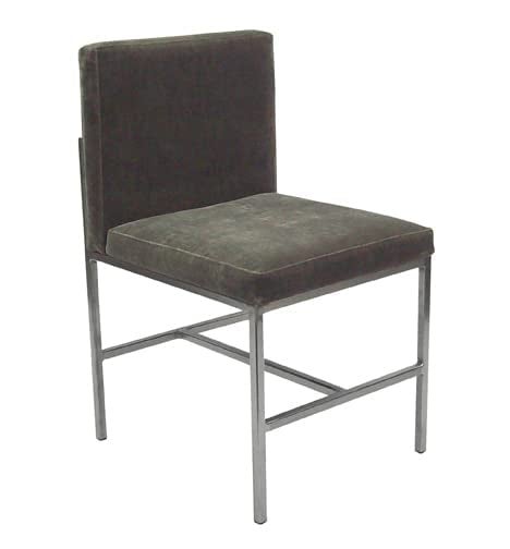 Generic Indian Decor 31150 Metal Chair with Grey Cushion for Home Breakfast Chair Dining Table Stool Leisure Bar Stool with Foot Rest Chrome  - Image 2