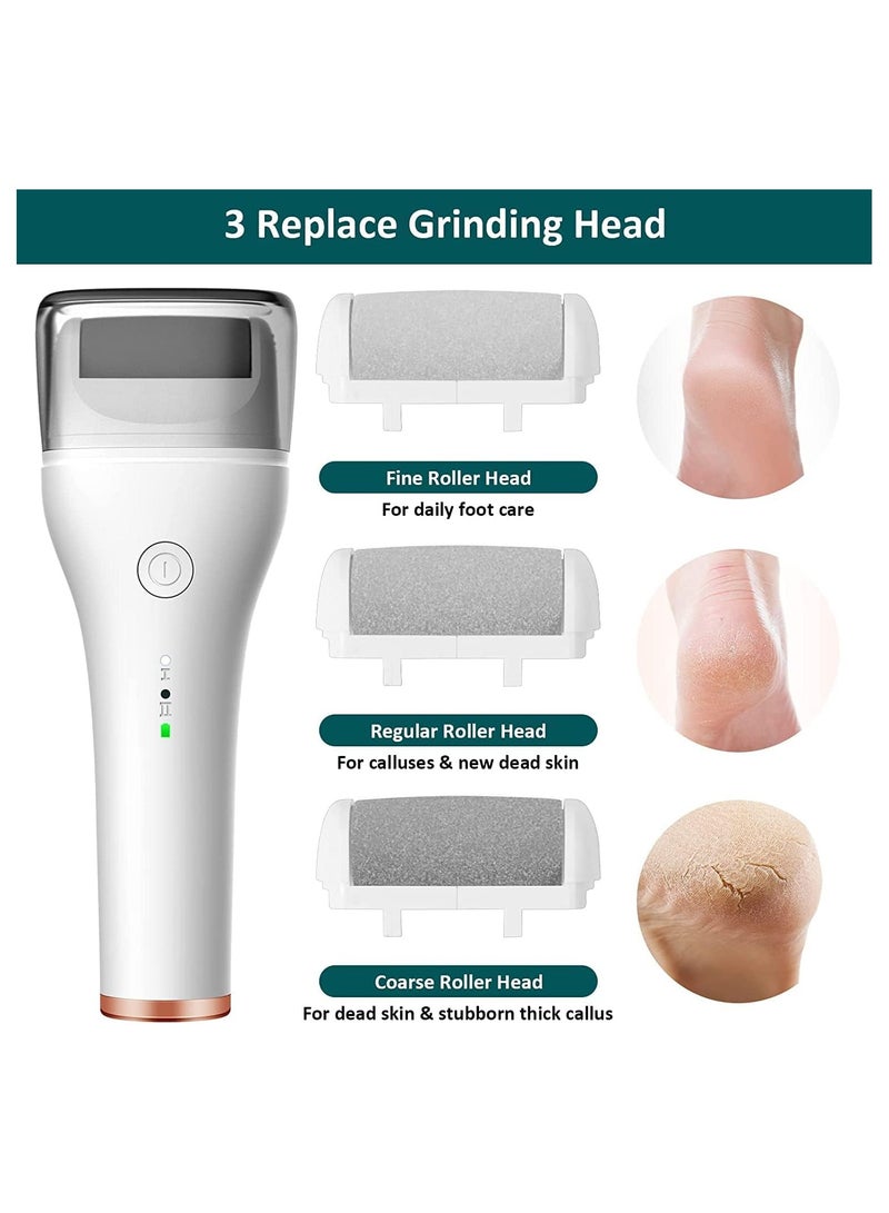 KASTWAVE Electric Foot File, Foot Callus Remover Professional Rechargeable Feet Hard Skin Remover with 3 Rollers and 2 Speeds Waterproof Dry Dead Skin Remover - Image 3