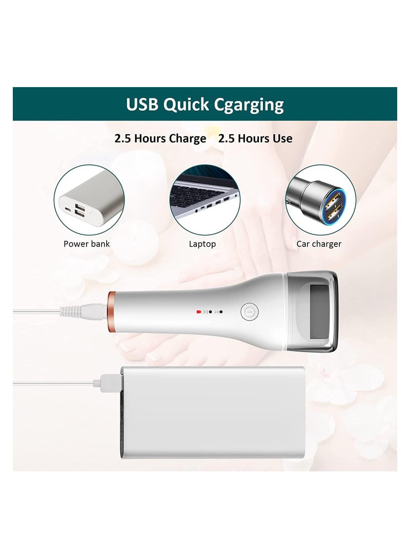 KASTWAVE Electric Foot File, Foot Callus Remover Professional Rechargeable Feet Hard Skin Remover with 3 Rollers and 2 Speeds Waterproof Dry Dead Skin Remover - Image 5