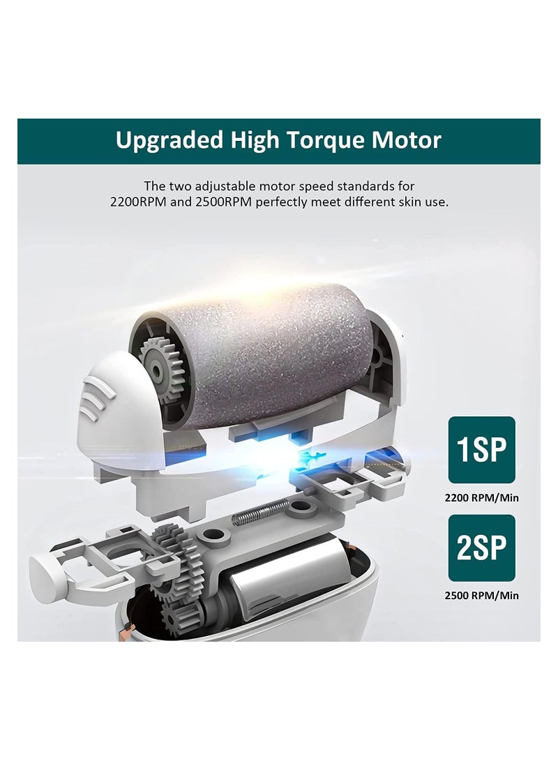 KASTWAVE Electric Foot File, Foot Callus Remover Professional Rechargeable Feet Hard Skin Remover with 3 Rollers and 2 Speeds Waterproof Dry Dead Skin Remover - Image 4