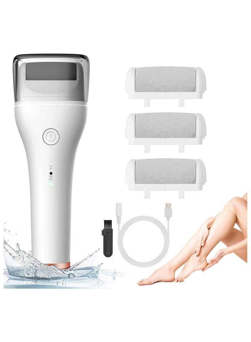 KASTWAVE Electric Foot File, Foot Callus Remover Professional Rechargeable Feet Hard Skin Remover with 3 Rollers and 2 Speeds Waterproof Dry Dead Skin Remover - Image 1