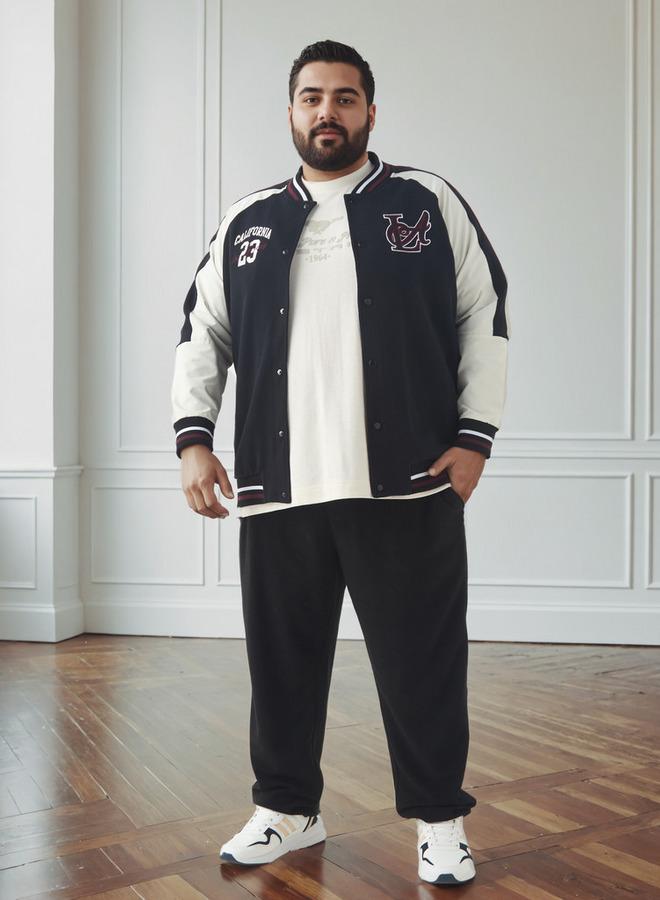 Maxim Men Plus Size Regular Fit Button Through Varsity Jacket - Image 2
