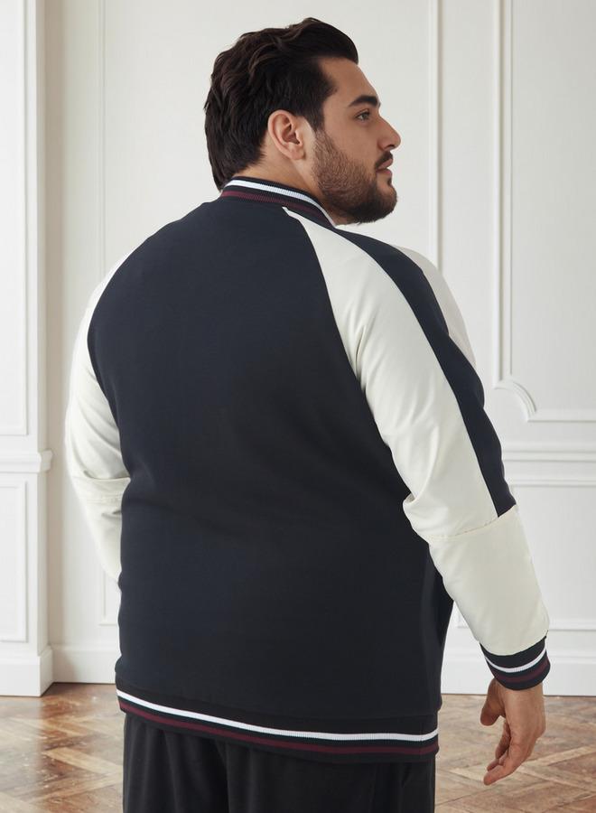 Maxim Men Plus Size Regular Fit Button Through Varsity Jacket - Image 3