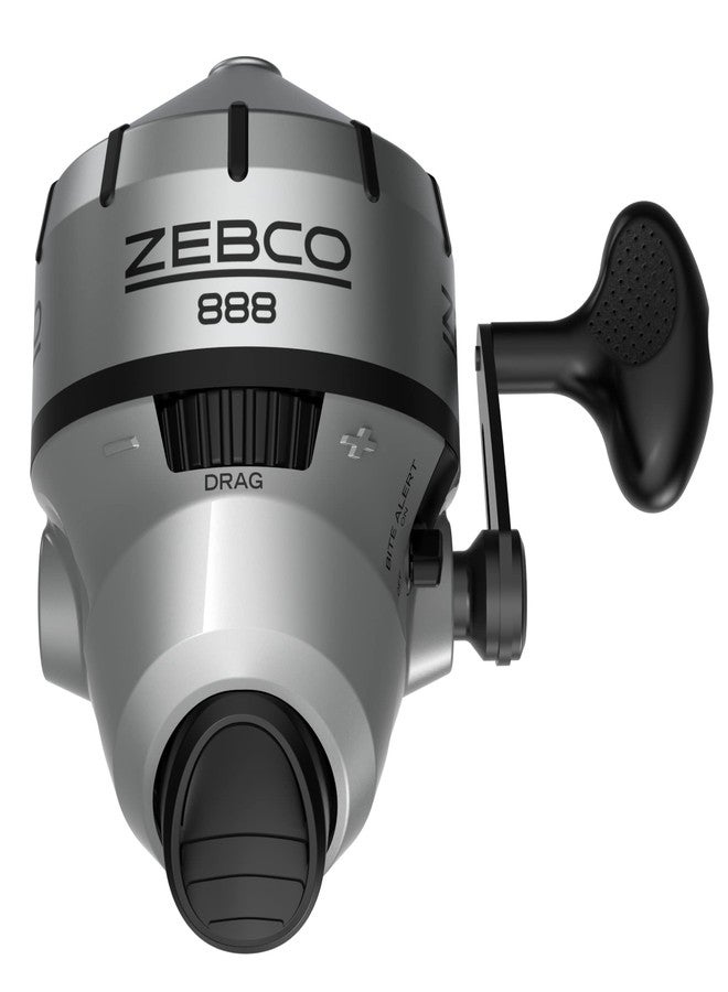 Zebco 888 Spincast Fishing Reel, Size 80 Reel, Changeable Right- or Left-Hand Retrieve, Built-in Bite Alert, 2.6:1 Gear Ratio, Pre-spooled with 25 lb Zebco line, Silver - Image 1