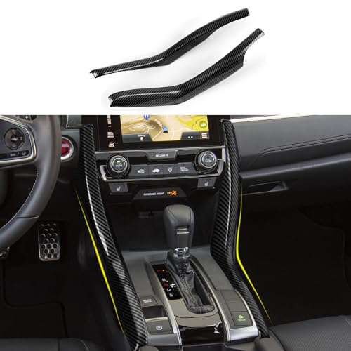BRMYL Side Gear Shift Panel Strips Trim Decals for Honda Civic 20162021 10th Gen Accessories Car ABS Carbon Fiber Interior Stickers - Image 1