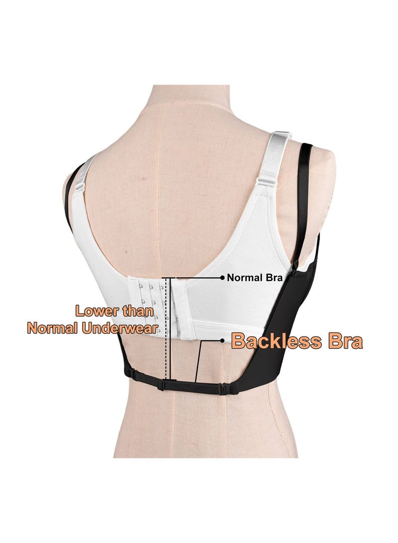 Excefore Backless Bra, Women's Low Back Bra Deep U Shaped Plunge, Bralette Multiway Convertible with Clear Straps, Push Up Intimates Female Summer, Soft Wire Lifting Bras for Dress Wedding, 36/80 AB - Image 3