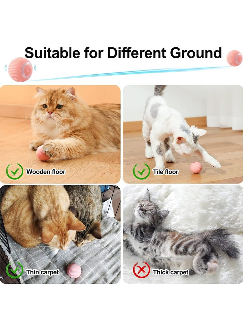 Interactive Cat Ball Toy, Intelligent Indoor Automatic Moving Ball Puzzle Dispel Boredom USB Charging Pet Toy，Pink - Image 5