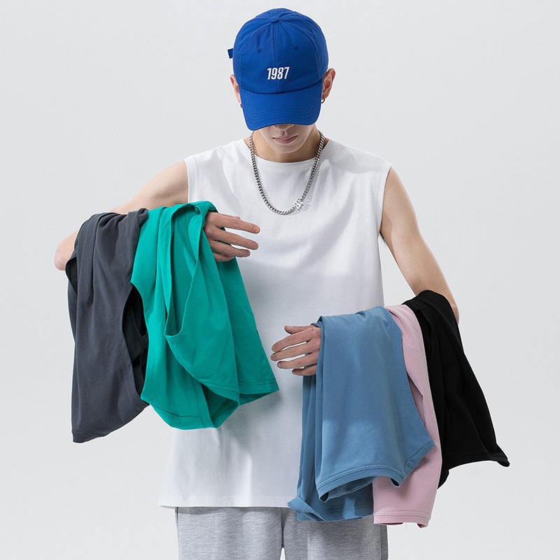 Pure Cotton Vest Men'S Sleeveless T-Shirt Summer Quick-Drying Basketball Sports Fitness Boys Base Training Wear Waistcoat T - Image 2