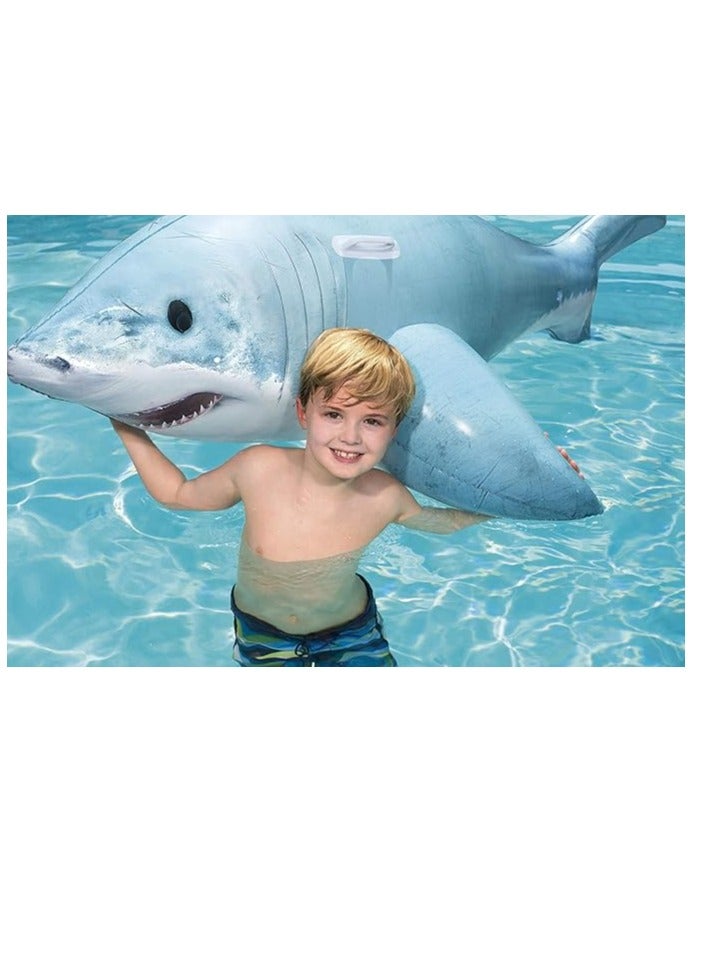 بست واي عوامة سباحة قابلة للنفخ على شكل سمكة قرش - عوامة سباحة ممتعة ومثيرة للأطفال والكبار - Image 2