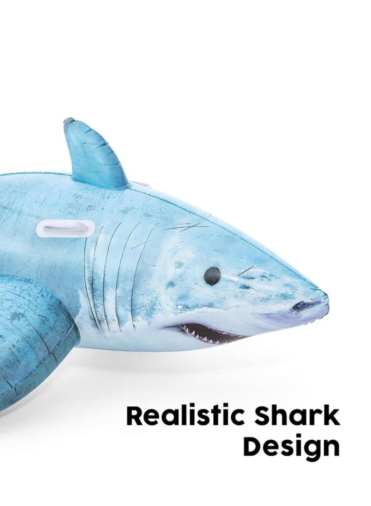 بست واي عوامة سباحة قابلة للنفخ على شكل سمكة قرش - عوامة سباحة ممتعة ومثيرة للأطفال والكبار - Image 3