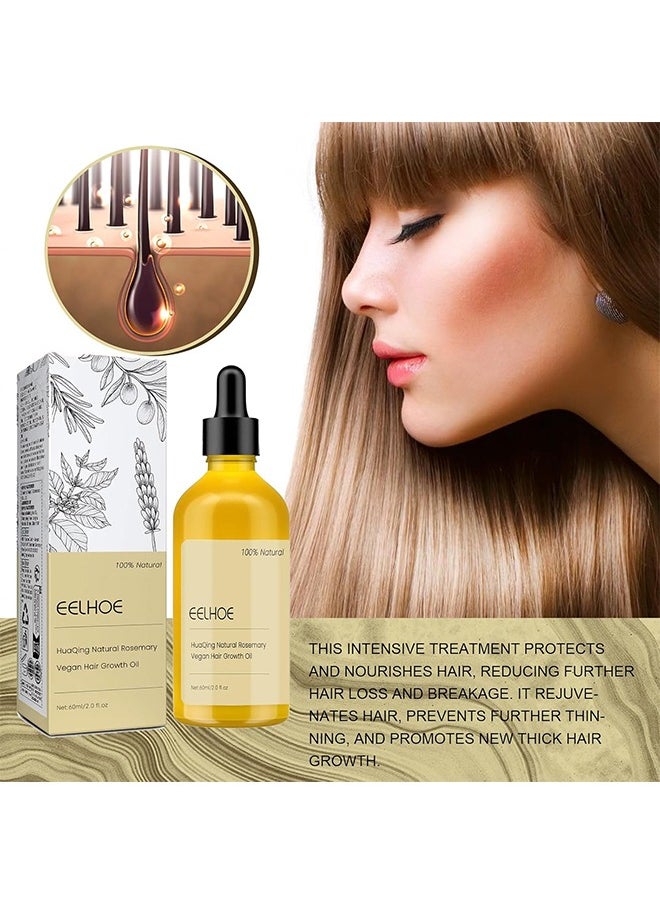 EELHOE - Hair Growth Oil, Rosemary Hair Growth Essential Oil, Anti Hair Loss Fast Regrowth Essence, Repair Damaged Frizzy Thinning Scalp Hair-restorer Dense, Hair Growth Serum, 60ml/2 fl.oz - Image 1