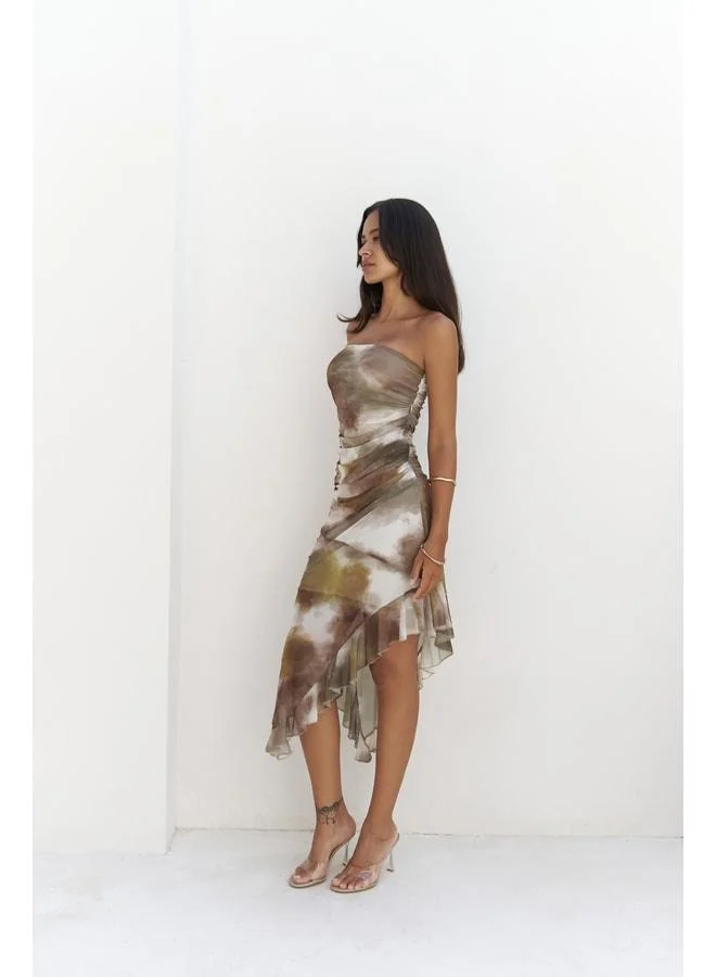 Bohemai  Stracnaha Drape Detailed Green Strapless Dress. for Women | Best Price UAE