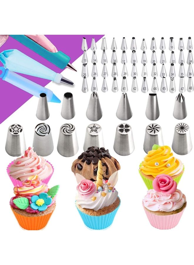 492-Piece Baking Set Cake Decorating Kit Black Pink Silver 28 x 28 x 18cm - Image 2