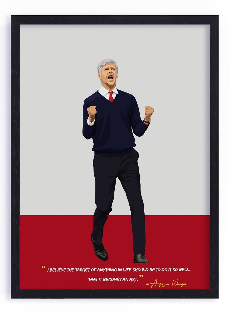 Boomah Accessories Arsene Wenger Arsenal Football Gift Illustration Art Poster with Frame 50x40cm