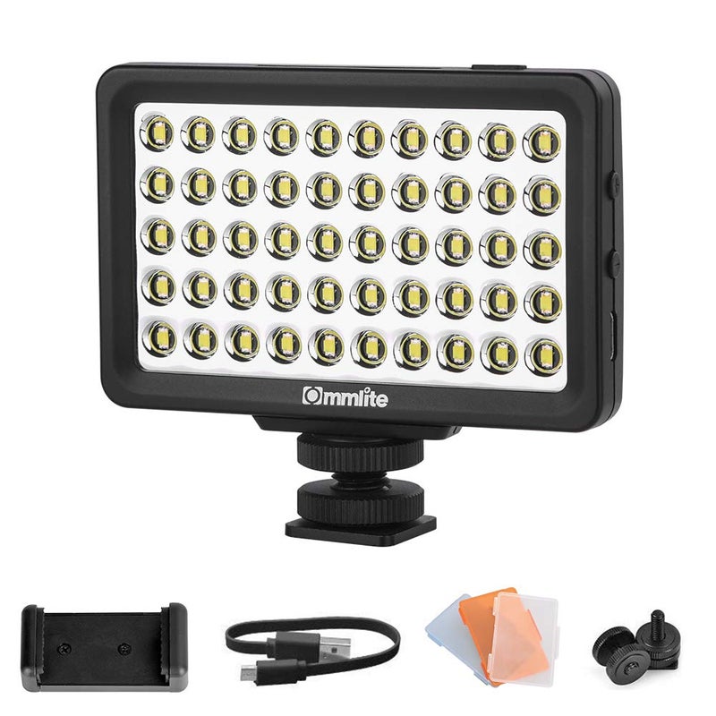 Commlite CM-L50 LED Camera Video Light, 50 LED 5700-6000K Dimmable Mini Panel Light for Smartphones and Cameras, fit for Canon, Sony, Nikon, iPhone, Samsung, Huawei Phones - Image 2
