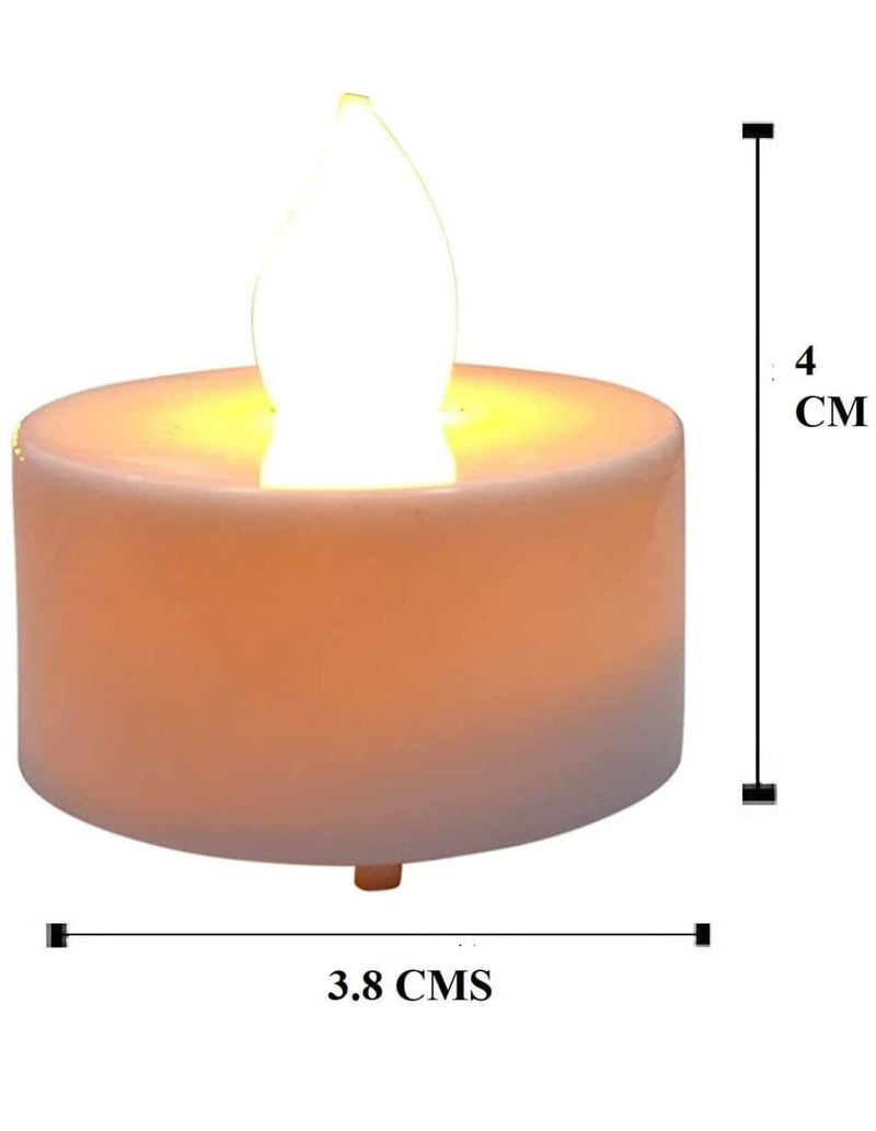Bonsenkitchen 10 Pcs LED Tea Light Candles | Flameless, Smokeless Diyas | Decorative Acrylic Candles for Navratri Decoration Setup for Home,Home Decor,Diwali,Deepawali (REGULER, 10) - Image 3