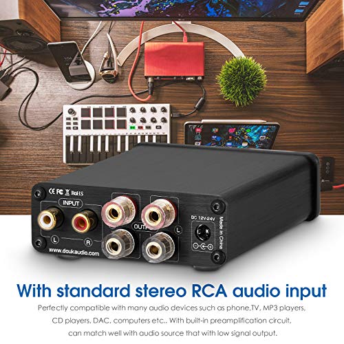 Nobsound Mini Dual TPA3116 Digital Power Amplifier HiFi Stereo Amp Audiophile-Grade 2.0 Channel 100W×2 NE5532P Pre-Amp (Black) - Image 3