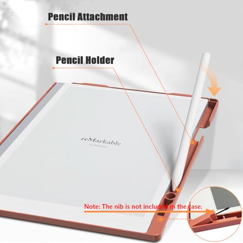E NET-CASE Case for Remarkable 2 Tablet 10.3 inch (2020 Released) - New Business Design Upgraded Leather Cover for Remarkable 2 Digital Paper with Stand & Pen Holder (Brown) - Image 2