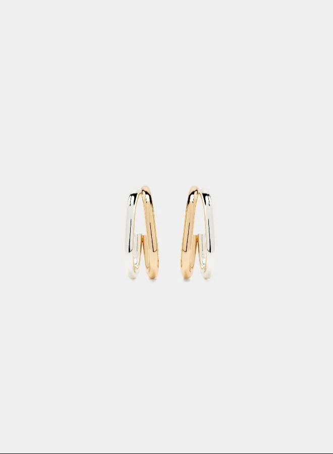 PARFOIS Multicolour Bicolor earrings with double effect for Women | Best Price UAE