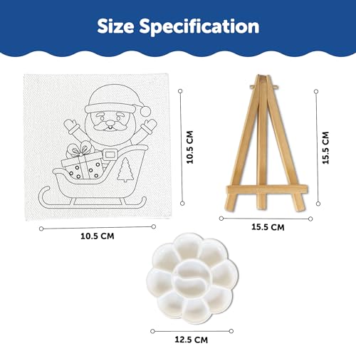 Mini Leaves Mini Canvas Art Kit Drawing Kit for Kids 6-12 Craft Kit for Girls 9-12 Set of 4 with Wooden Easel, Acrylic Paint, Easy to Paint - Image 4