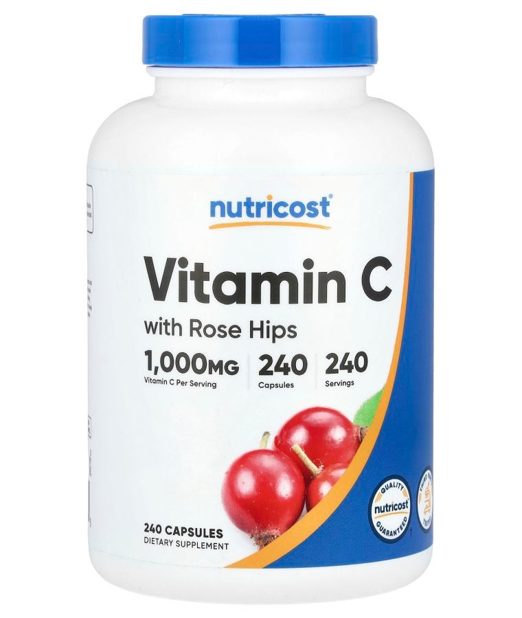 Nutricost Vitamin C with Rose Hips 1000 mg 240 Capsules