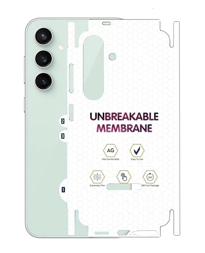RODMED Matte Finish Full Body Cover Back Protector Compatible with Samsung Galaxy S24FE 5G | Unbreakable Membrane Scratch Guard Full Fit Protective, Case Friendly, (Back & Side) (Pack of 1) - Image 5