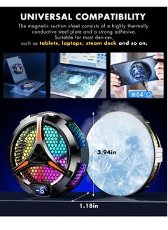 FlashHawk iPad Cooler,Magnetic Tablet Cooler for ipad/Tablet,Compatible for Steam Deck,Universal Radiator with Temperature Display for  Gaming,Tiktok Live Streaming  - Image 2