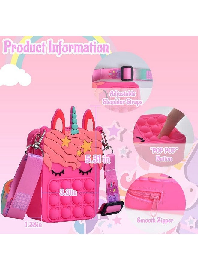 فنبلاست مجموعة FunBlast من حقيبة كتف Pop it مع سلسلة مفاتيح وحقيبة كتف وحقيبة صغيرة للأطفال - حقيبة عملات Pop it ومجموعة منظم أدوات مكتبية / هدايا عيد ميلاد للبنات والأطفال (عبوة من 3 قطع؛ لون عشوائي) - Image 5