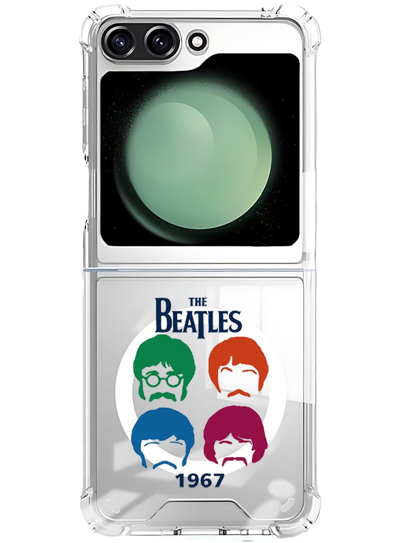 Theodor Magnetic Case for Samsung Galaxy Z Flip 6 Compatible with MagSafe Wireless Charging, Shockproof Phone Bumper Cover The beatles - Image 1