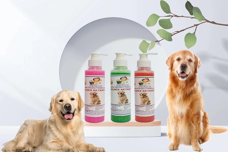 SWACCH Premium Shampoo for Golden Retriever 200ML Combo Pack of 3 Rose NEEM ALOVERA Jasmine - Image 2