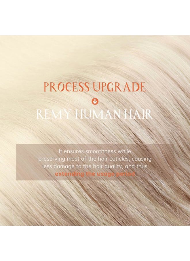 Sunny Hair Clip in Hair Extensions Straight Human Hair Clip in Extensions Remy Clip in Hair Extensions Real Human Hair Extensions Clip ins Strawberry Blonde Mix Light Blonde Roots 18inch  - Image 4