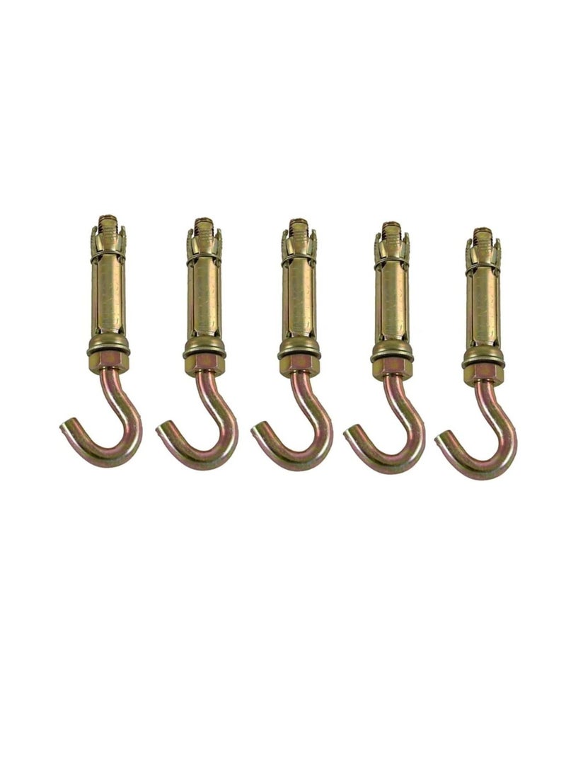 High Strength Metal Sleeve Shield Closed Hook/Eye Hook | Open Hook Anchor Bolt Pack of 5 (OPEN HOOK, 12 MM) - Image 2