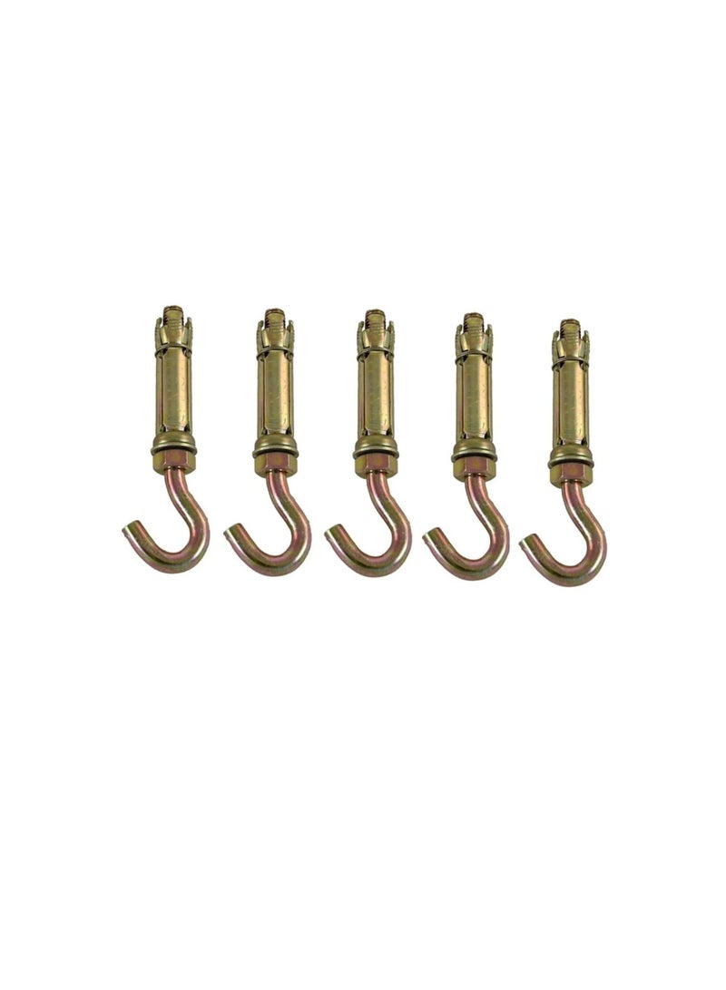 High Strength Metal Sleeve Shield Closed Hook/Eye Hook | Open Hook Anchor Bolt Pack of 5 (OPEN HOOK, 12 MM) - Image 1