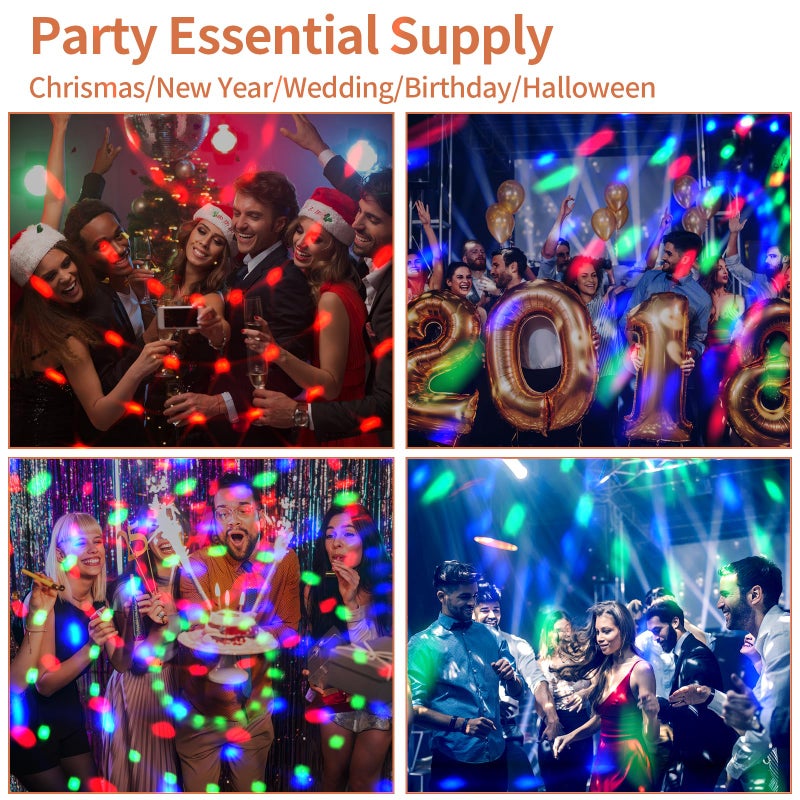 COIDEA Disco Ball Light, Sound Activated Party Strobe Light, DJ Rave Lights with Remote, LED Stage Lights for Karaoke Birthday Christmas Halloween Decorations Indoor - Image 5