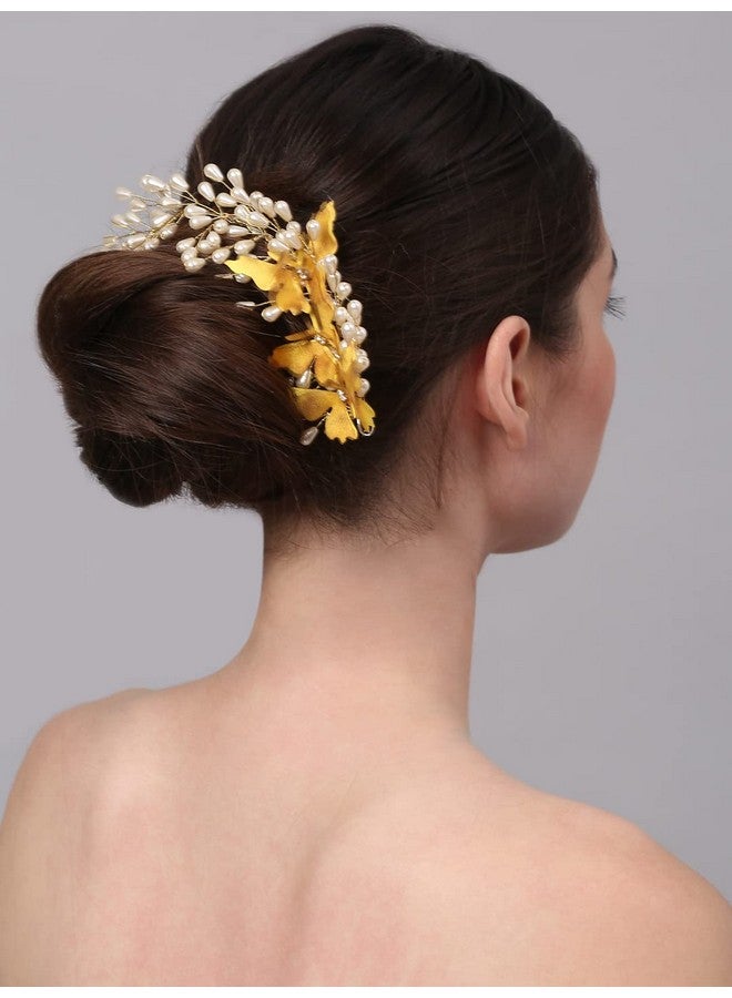 YouBella Fashion Jewellery Floral Shape Hair Chain Hair Accessories for Girls and Women (Style 1) - Image 2