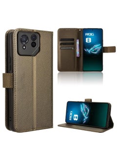 For Asus ROG Phone 8 Pro Diamond Texture Leather Phone Case(Brown)