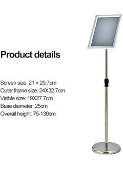 erorex A4 Poster Menu Stand Adjustable Height Sign Holder With Snap Frame Heavy Duty Pedestal Floor Standing Stand For Wedding Business Activities Display  - Image 2