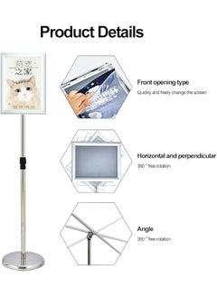 erorex A4 Poster Menu Stand Adjustable Height Sign Holder With Snap Frame Heavy Duty Pedestal Floor Standing Stand For Wedding Business Activities Display  - Image 3