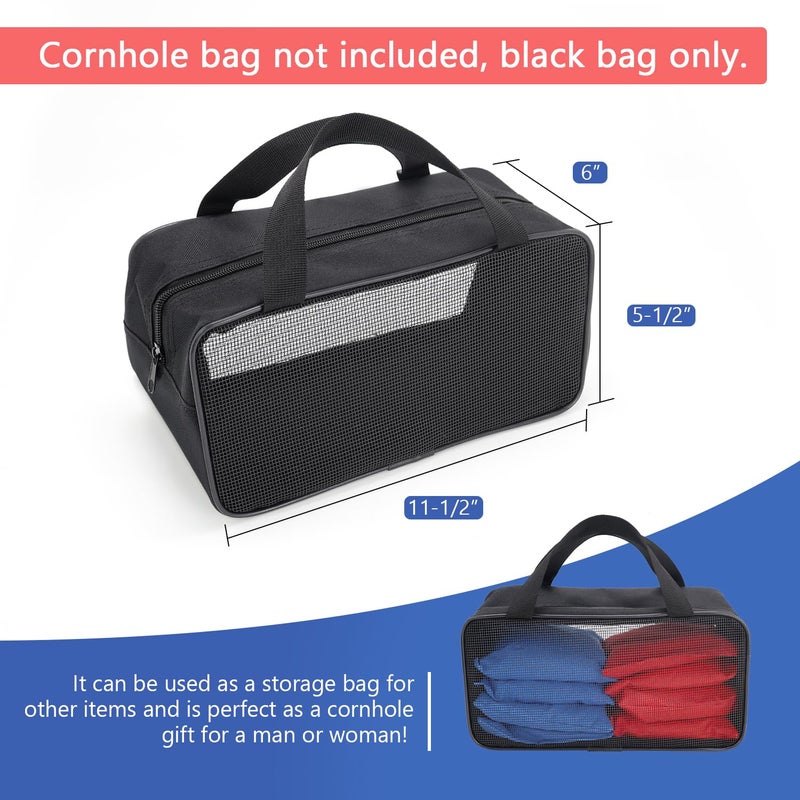 SCOTTCHEN Cornhole Bag Carry Case Carrying Pouch Accessories Utility Storage bag Black, black bag only-1 Pack - Image 2