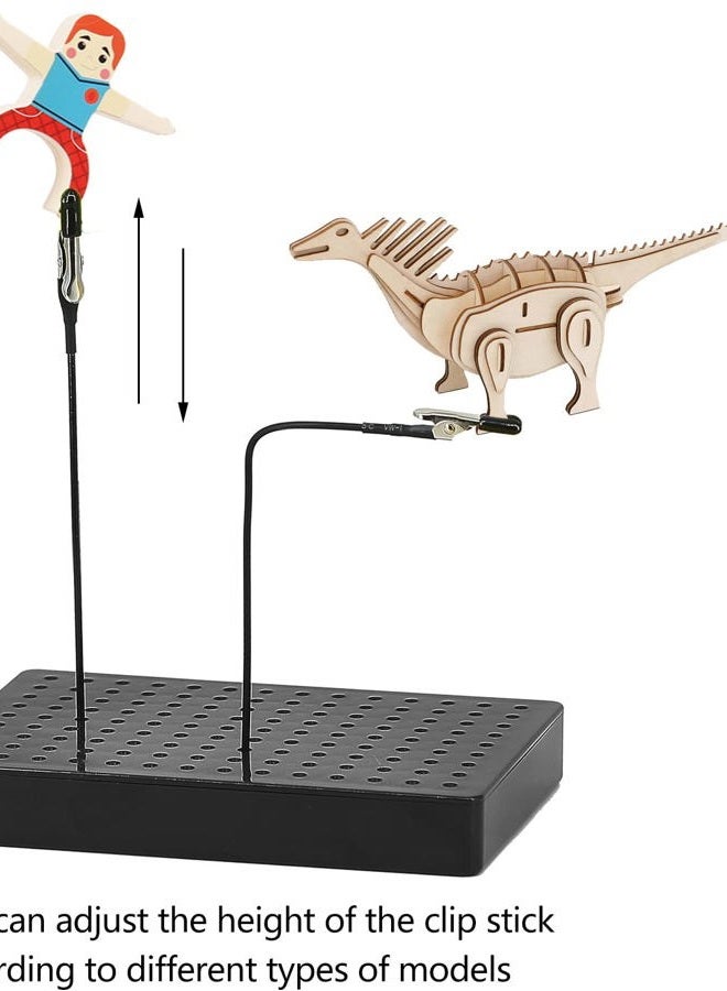 Yocoolfun Model Painting Stand Base Holder and 12PCS Bendable Alligator Clip Stick Set Modeling Tools for Airbrush Hobby Model Parts - Image 4