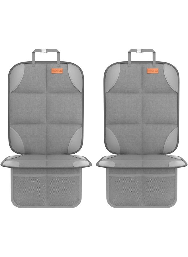 smartelf SMART ELF 2 Pack Car Seat Protector - 600D Fabric Waterproof Carseat Protector with Thickly Padded to Protect Your Car Seats from Child Seats and Pets (Light Grey) - Image 1
