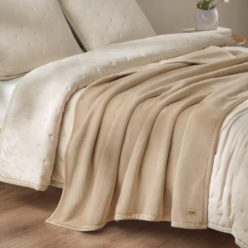 UGG Coco Plush Throw Blanket in Beige – Cozy Soft Fleece Heavy Blanket for Couch, Bed or Chair, Housewarming Gift for Women, Bedroom or Living Room Decor Bedding, 50" x 70" (Mustard, Throw) - Image 2