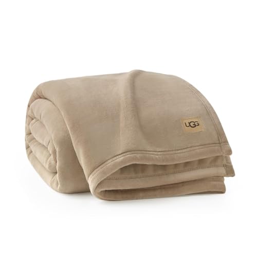 UGG Coco Plush Throw Blanket in Beige – Cozy Soft Fleece Heavy Blanket for Couch, Bed or Chair, Housewarming Gift for Women, Bedroom or Living Room Decor Bedding, 50" x 70" (Mustard, Throw) - Image 1