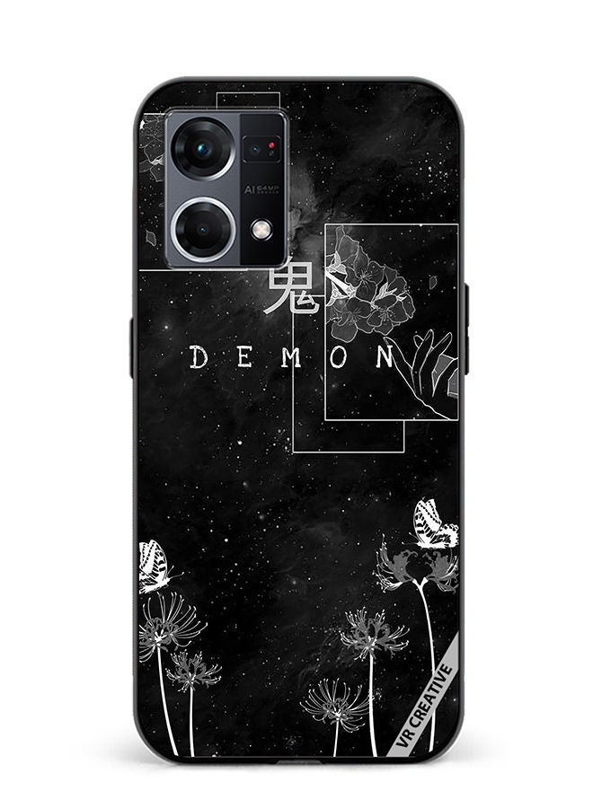 VR CREATIVE Protective Case Cover For Oppo Reno8 4G Demon Design Multicolour - Image 1