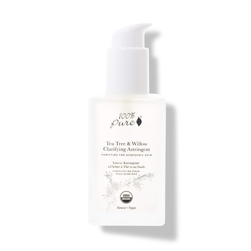 100 % Pure 100% PURE Tea Tree & Willow Clarifying Astringent, Natural Acne Treatment, Alcohol Free, Hydrating Toner - 4 Fl Oz - Image 1