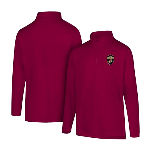 Ultra Game Mens NBA Official Super Soft Quarter Zip Long Sleeve TShirt Cleveland Cavaliers Team Color Medium - Image 1