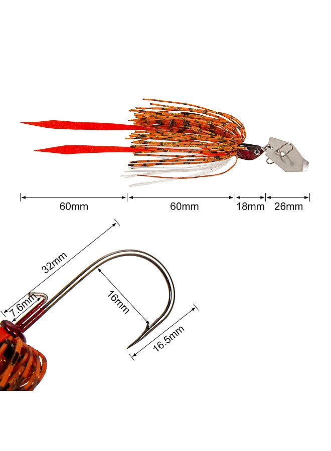 Generic 10g Bladed Jig Fishing Lure Spinner Bait Squid Lure Silicone Skirt with Hook - Image 2