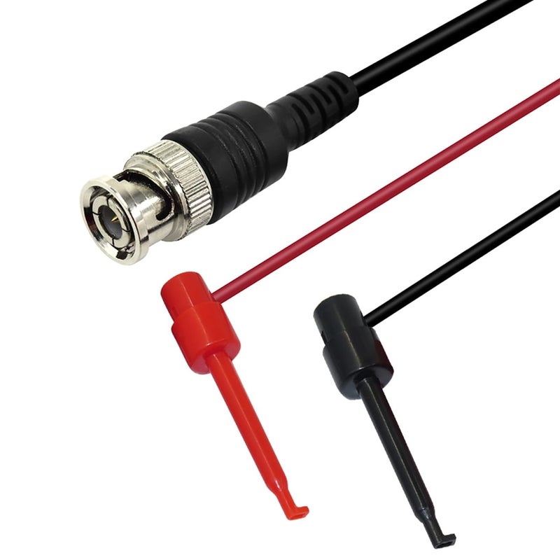 Amadget BNC to Mini Test Hook Clips Dual Hook Test Probe Cable Leads 120CM with Two Mini Probes Ended 500V 5A IC Test Hook (Pack of 2) - Image 3