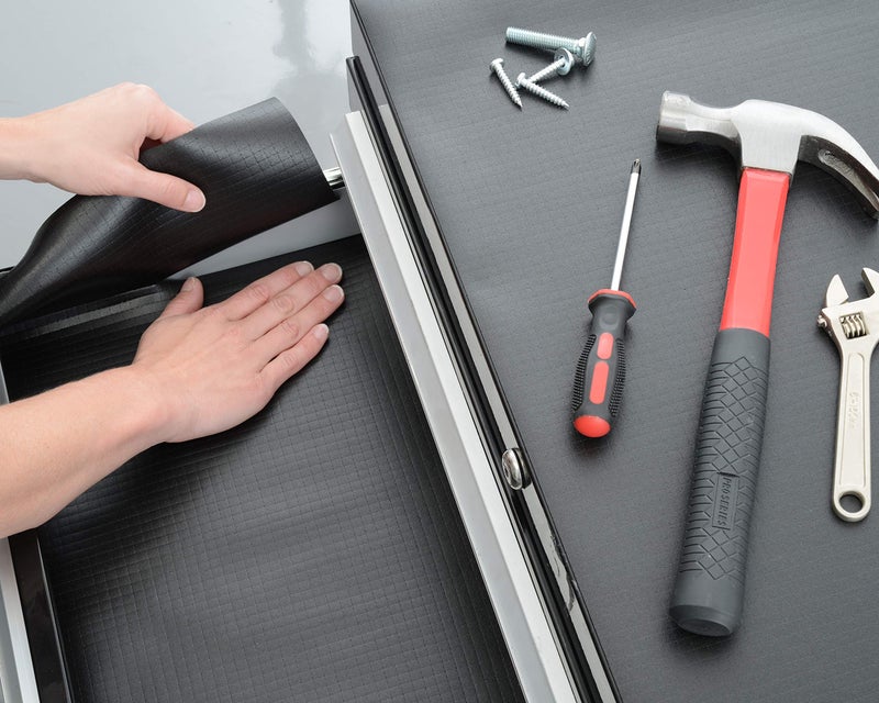 Con-Tact Brand Zip-N-Fit Adhesive Perforated, Scissors Needed, 18-Inches by 4-Feet, Black Solid Grip Drawer and Shelf Non-Slip Liner, x 4', 6 Sq Ft - Image 3