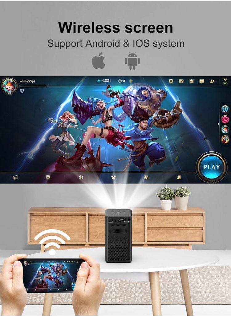 Crony - CRONY C900 upright Projector with BT speaker Smart DLP Projector Bluetooth 5.0 1080P Supported Wireless Mirroring Built-in Battery - Image 1